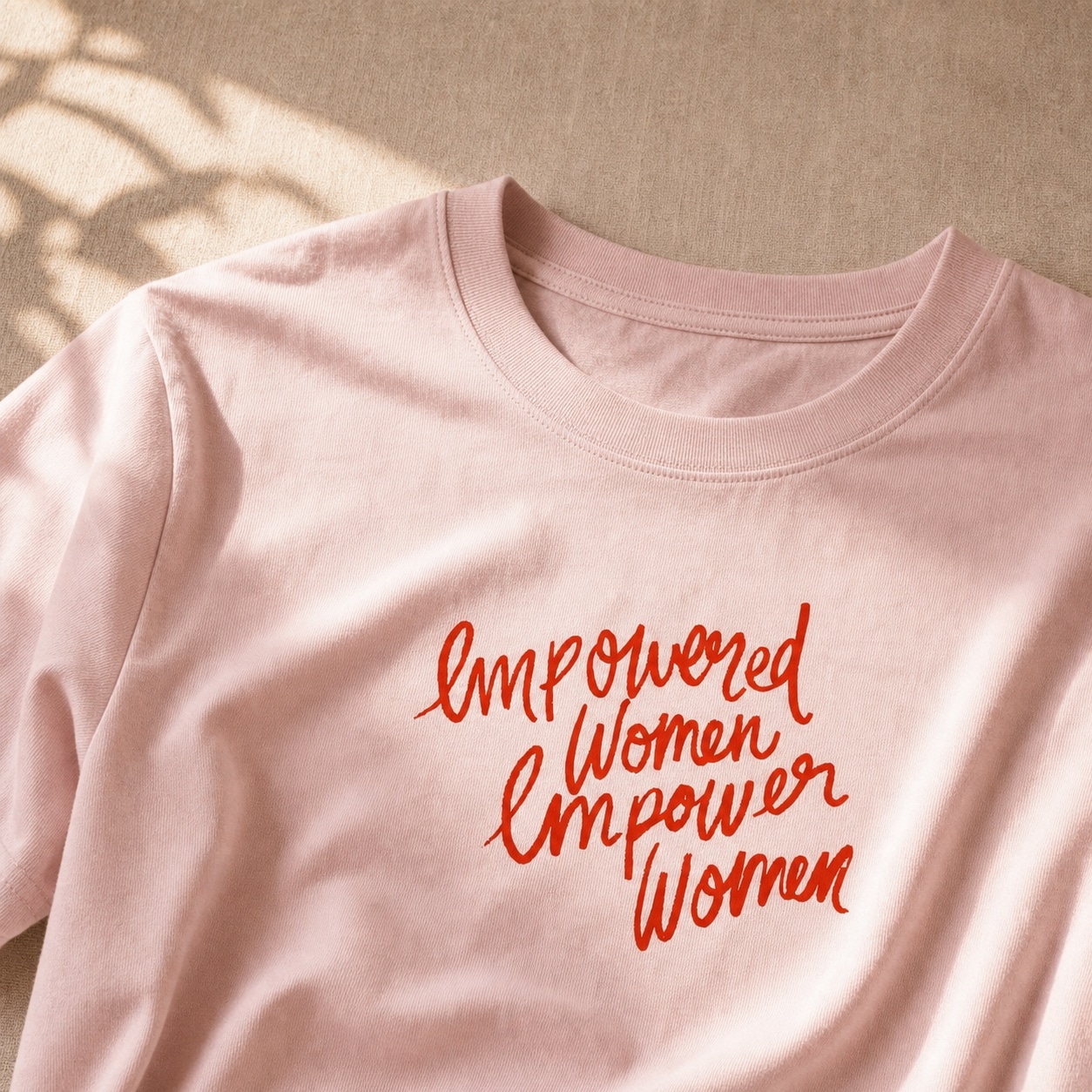 Detalle del lettering de la camiseta Empowered